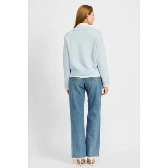 En Saison Ayden Sweater Top Ice Blue XS NWT - Picture 4 of 12